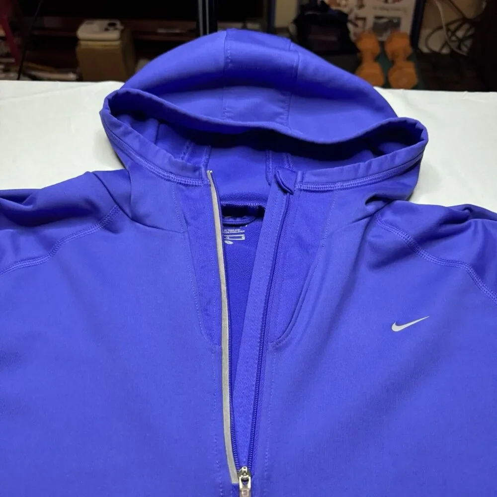 Nike Dri Fit Women's 1/2 Zip Large Purple Long Sleeve Shirt Running Activewear
